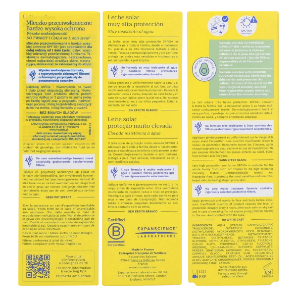 Zestaw Mustela Sun, Maluszek w podróży - skóra sucha, mleczko przeciwsłoneczne, SPF 50, 40 ml + olejek do masażu, 100 ml