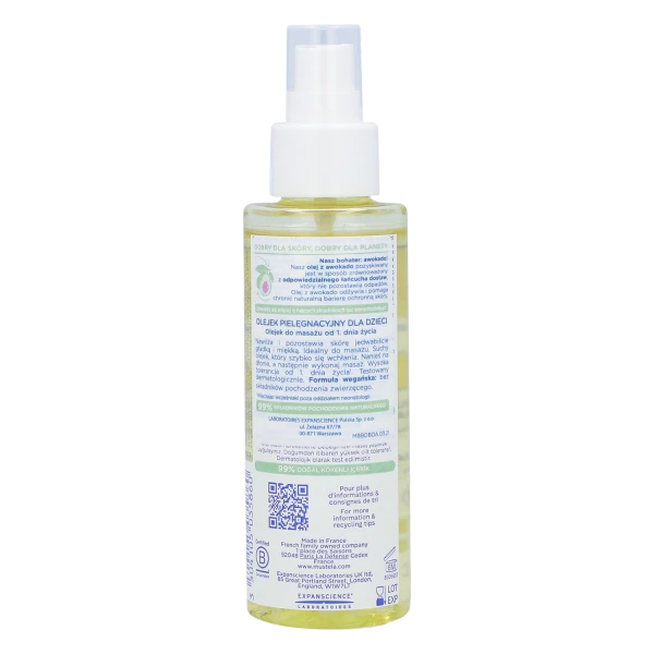 Zestaw Mustela Sun, Maluszek w podróży - skóra sucha, mleczko przeciwsłoneczne, SPF 50, 40 ml + olejek do masażu, 100 ml