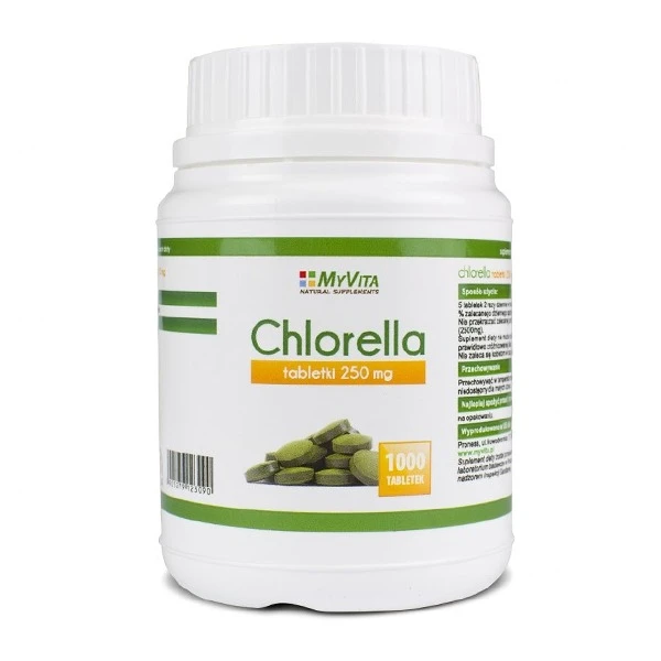 MyVita Chlorella, rozerwane ściany komórkowe, 1000 tabletek