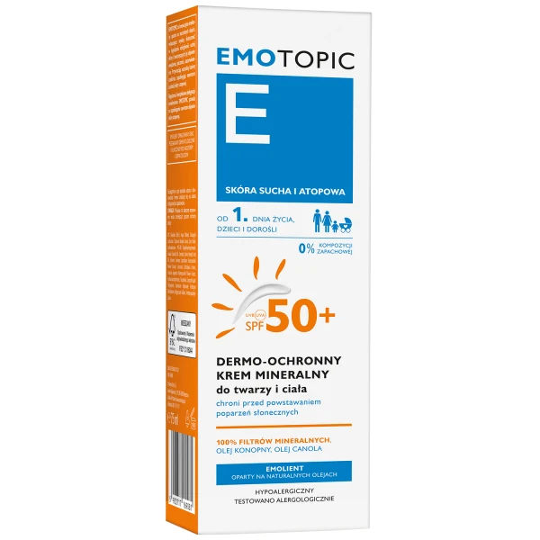 Emotopic, Krem ochronny do twarzy i ciała SPF 50+, 75 ml