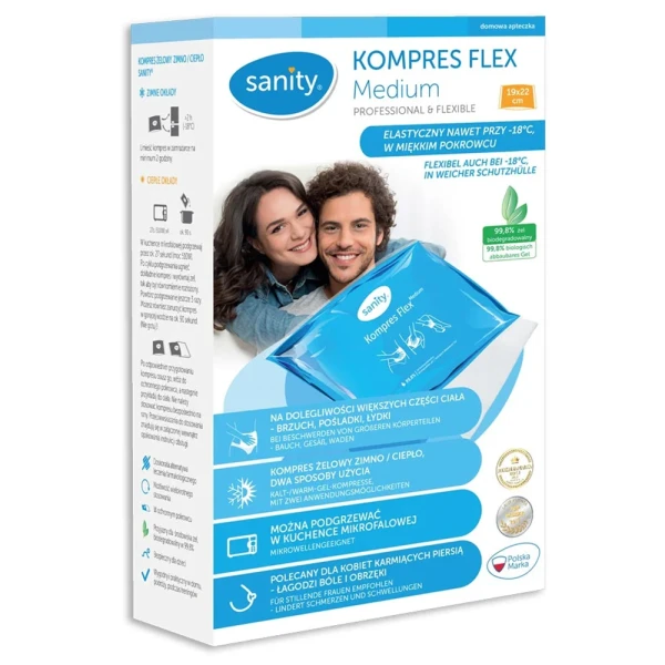 Sanity Kompres w pokrowcu Flex Medium, 19×22 cm, 1 sztuka