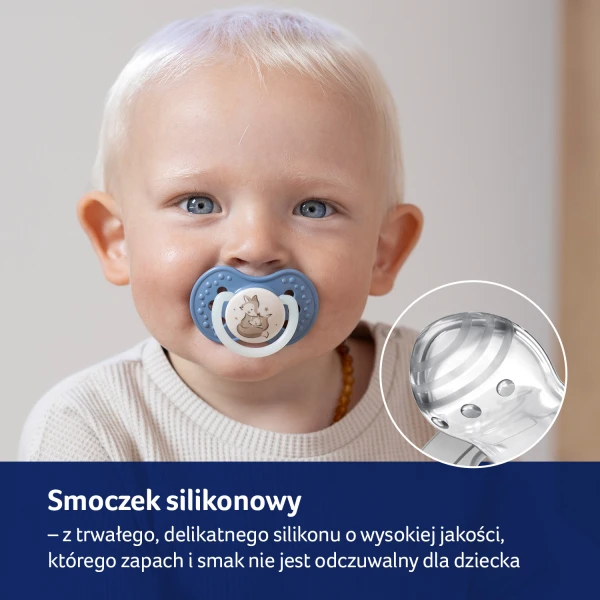 Lovi Night & Day, smoczek uspokajający, silikonowy, dynamiczny, Boy, 6-18 miesięcy, 2 sztuki