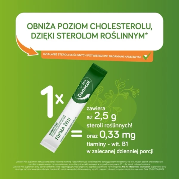 Danacol Plus, żel doustny, smak owoców cytrusowych, 15 ml x 21 saszetek