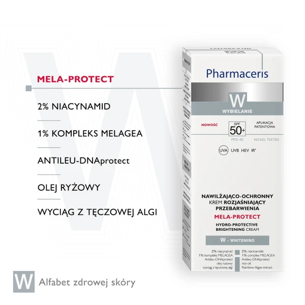 Pharmaceris W Melacyd, dermo-ochronny krem wybielający przebarwienia na dzień, SPF 50+, 50 ml