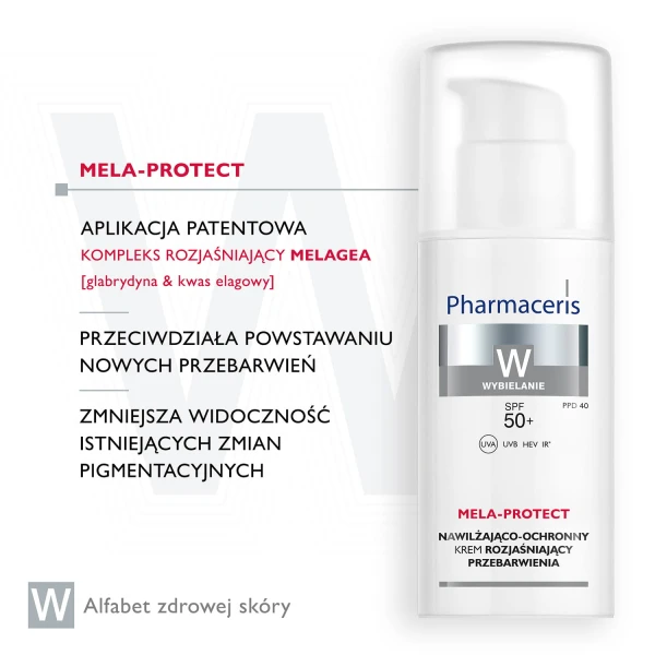 Pharmaceris W Melacyd, dermo-ochronny krem wybielający przebarwienia na dzień, SPF 50+, 50 ml