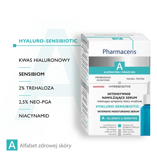 Pharmaceris A, Hyaluro-Sensibiotic, Intensywne Nawilżające Serum, 30 ml