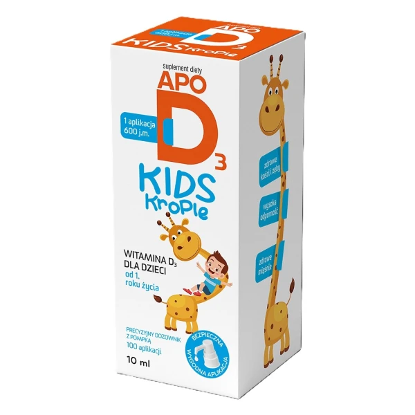 ApoD3 Kids Krople, witamina D3 600 j.m. dla dzieci od 1 roku, 10 ml