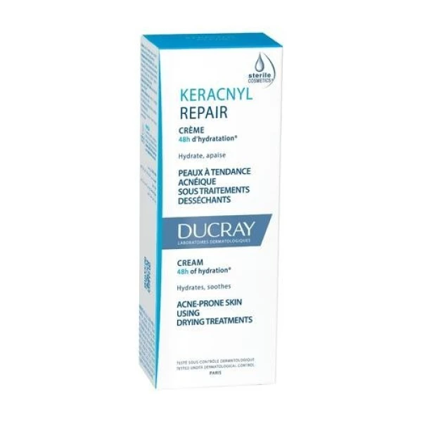 Ducray Keracnyl Repair, Krem nawilżający, 50 ml