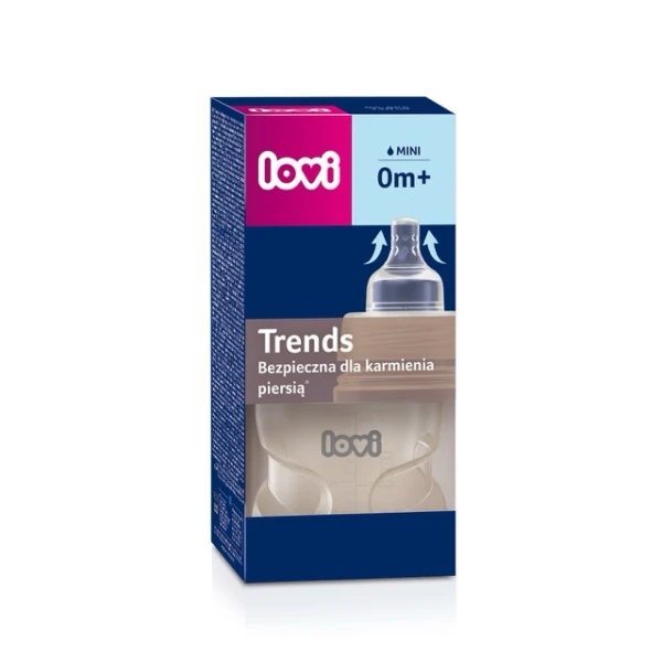 Lovi Trends, butelka ze smoczkiem dynamicznym, Beige, od urodzenia, 120 ml