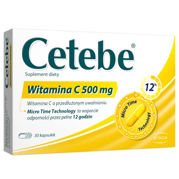 Cetebe Witamina C 500 mg, 30 kapsułek