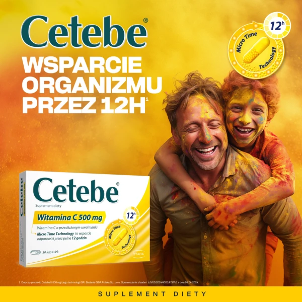 Cetebe Witamina C 500 mg, 30 kapsułek