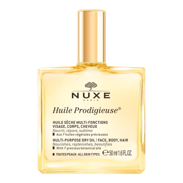 Zestaw Nuxe Huile Prodigieuse, suchy olejek do pielęgnacji ciała, twarzy i włosów, 50 ml + Hair Prodigieux, nabłyszczający szampon, 30 ml