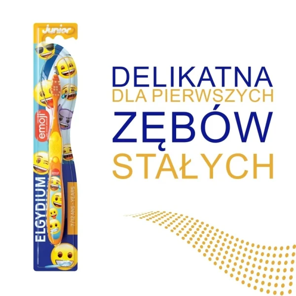 Elgydium Emoji Junior, szczoteczka do zębów,  7- 12 lat, 1 sztuka