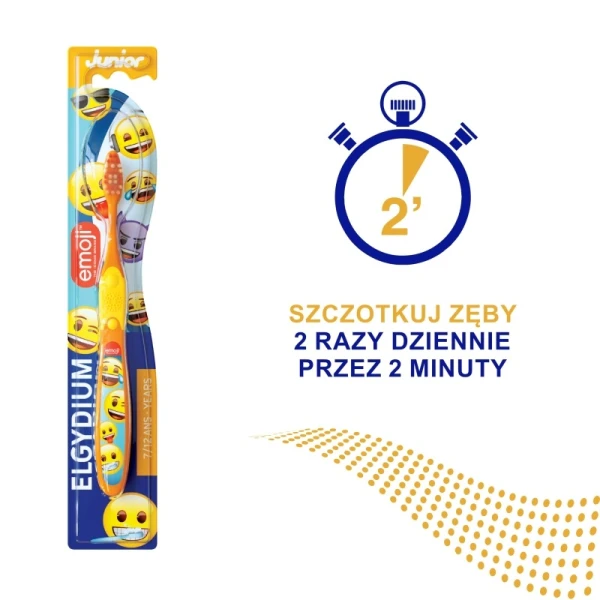 Elgydium Emoji Junior, szczoteczka do zębów,  7- 12 lat, 1 sztuka