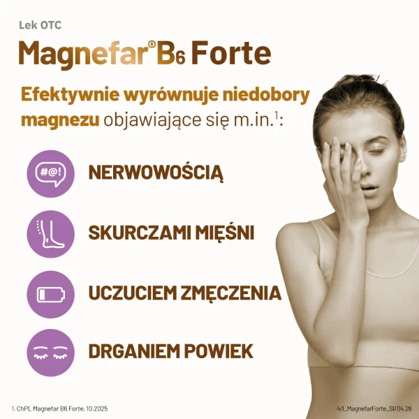 Magnefar B6 Forte, 90 tabletek powlekanych