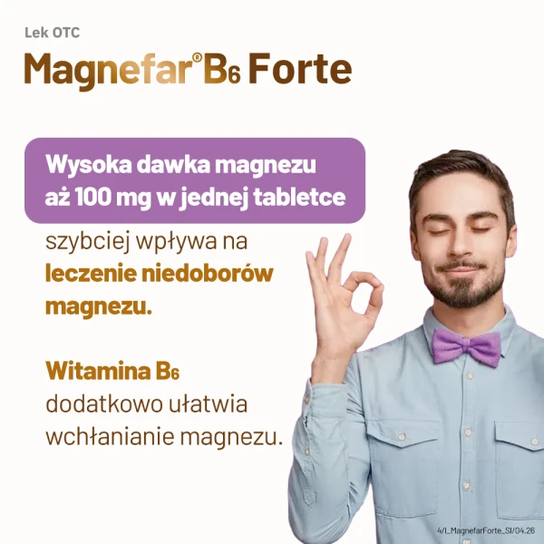 Magnefar B6 Forte, 90 tabletek powlekanych