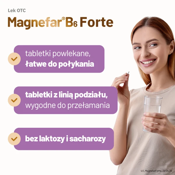 Magnefar B6 Forte, 90 tabletek powlekanych