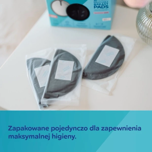 Canpol Babies, wkładki laktacyjne 3D z przylepcem, czarne, 50 sztuk + 10 sztuk gratis