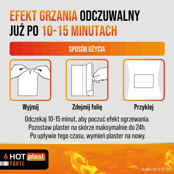 Hot Plast Forte, plaster rozgrzewający, rozmiar XL, 12 cm x 18 cm, 1 sztuka