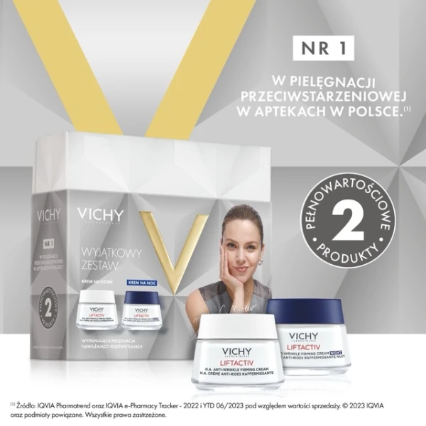 Zestaw Vichy Liftactiv Supreme, przeciwzmarszczkowy krem ujędrniający na dzień, 50 ml + przeciwzmarszczkowy krem ujędrniający na noc, 50 ml