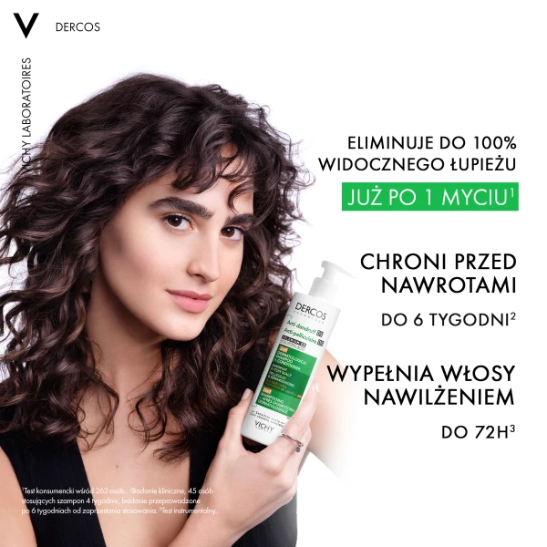 Vichy Dercos Anti Dandruff DS, szampon przeciwłupieżowy z odżywką 2w1, 390 ml