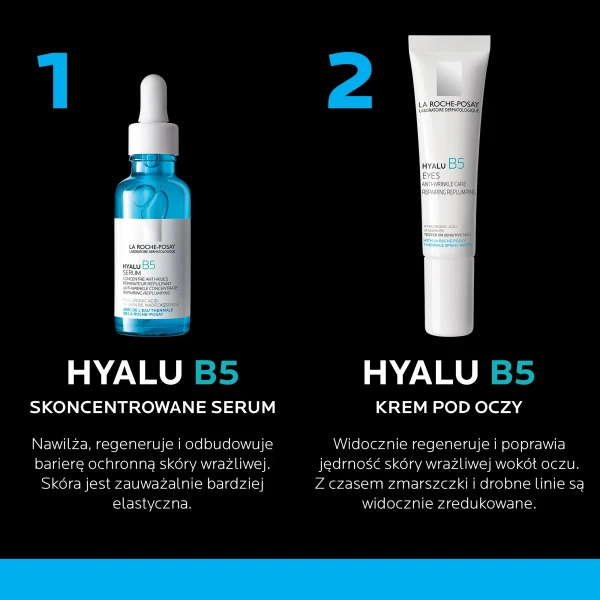 La Roche-Posay Hyalu B5, serum przeciwzmarszczkowe, 30 ml + przeciwzmarszczkowy krem pod oczy, 15 ml