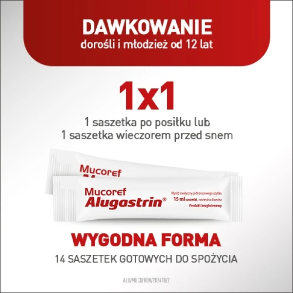 Mucoref Alugastrin, 15 ml x 14 saszetek