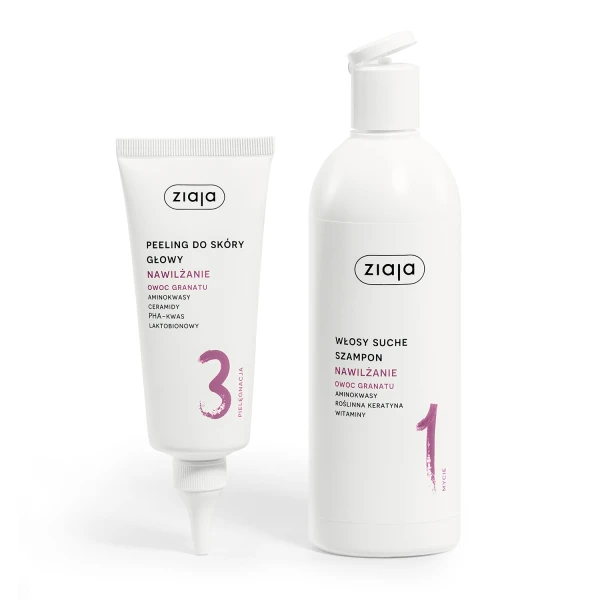 Ziaja Nawilżanie Owoc Granatu, szampon, włosy suche, 400 ml