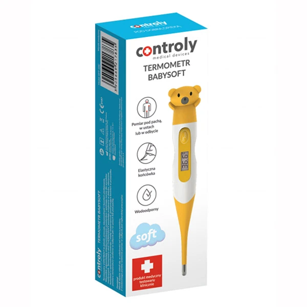 Controly BabySoft termometr elektroniczny, elastyczna końcówka Flexi, wodoodporny, 1 sztuka
