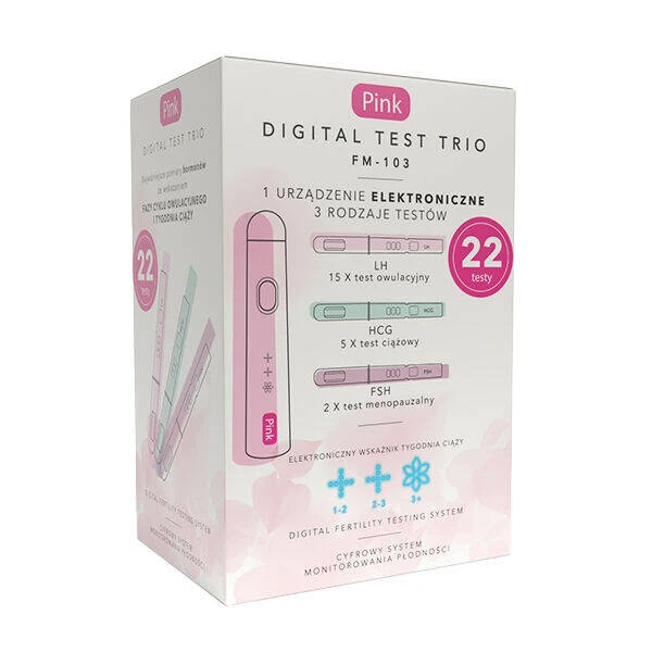 Pink Digital Trio, Zestaw do monitorowania płodności, 22 testy