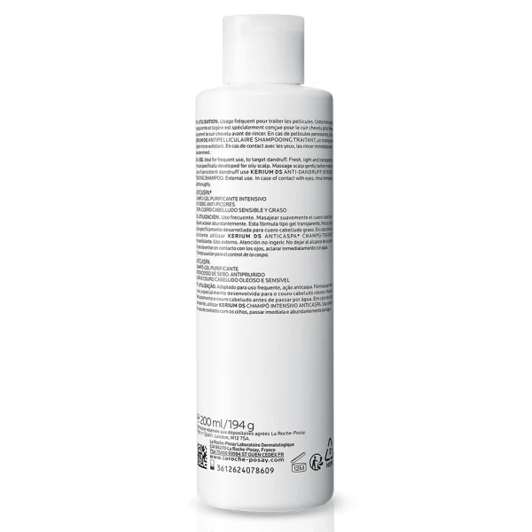 La Roche-Posay Kerium DS, szampon przeciwłupieżowy, 200 ml