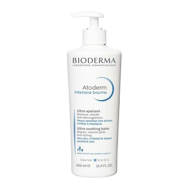 Zestaw Bioderma Atoderm, kojący balsam emolientowy, 500 ml + ultra-odżywczy olejek pod prysznic 1000 ml