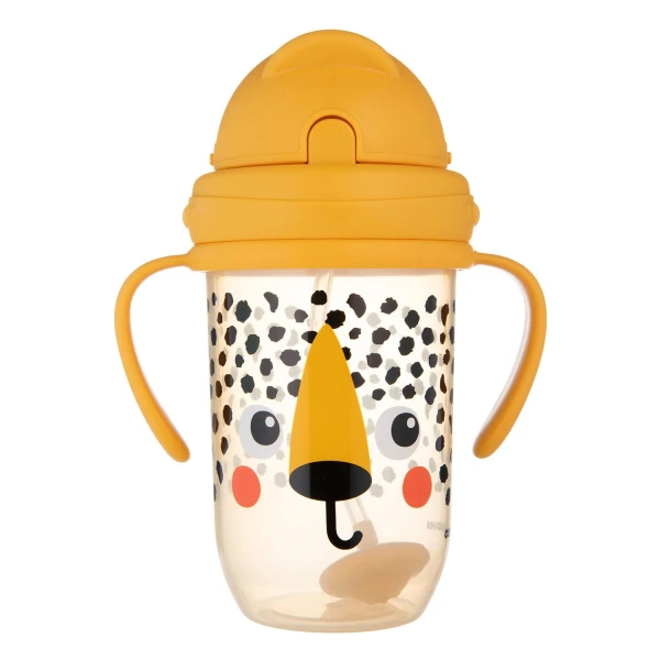 Canpol Babies, kubek niekapek z rurką z odważnikiem, BabiesBoo, gepard, od 6 miesiąca, 270 ml