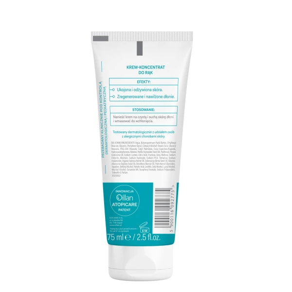 Oillan Derm+, krem-koncentrat do rąk, od 1 dnia życia, 75 ml