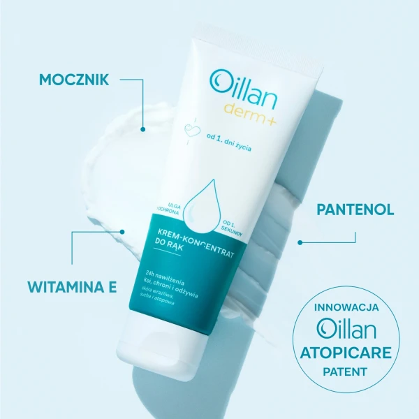Oillan Derm+, krem-koncentrat do rąk, od 1 dnia życia, 75 ml