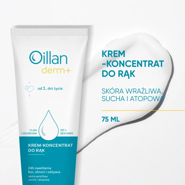 Oillan Derm+, krem-koncentrat do rąk, od 1 dnia życia, 75 ml