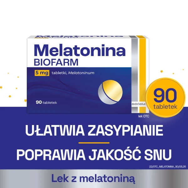 Melatonina Biofarm 5 mg, na sen, 90 tabletek