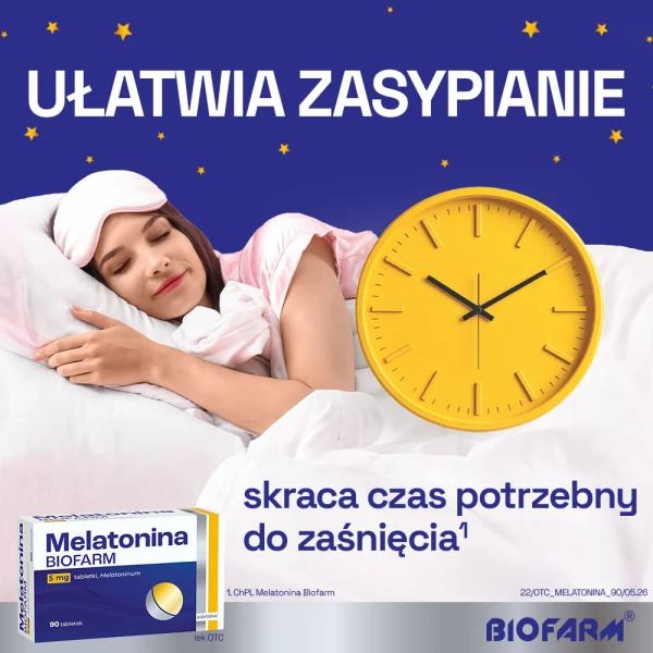 Melatonina Biofarm 5 mg, na sen, 90 tabletek