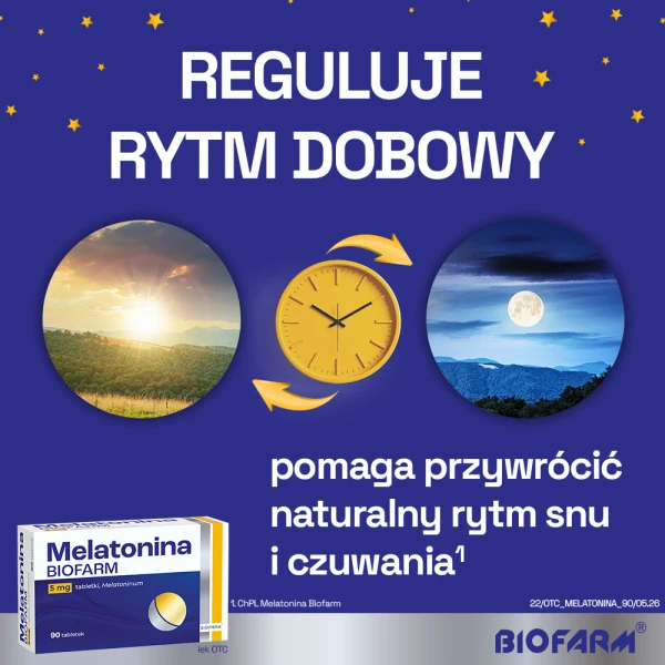 Melatonina Biofarm 5 mg, na sen, 90 tabletek