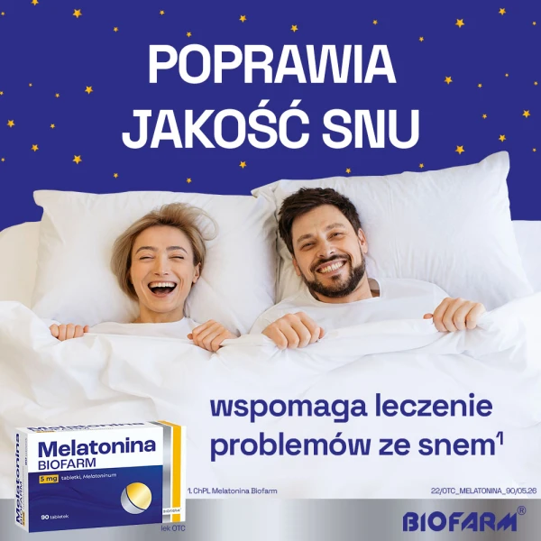 Melatonina Biofarm 5 mg, na sen, 90 tabletek