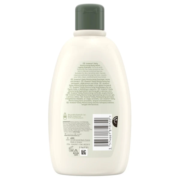 Aveeno Daily Moisturising, żel nawilżający do mycia ciała, 500 ml