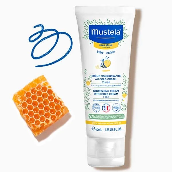 Zestaw Mustela Zimowa ochrona, krem do twarzy z Cold Cream, 40 ml + sztyft ochronny z Cold Cream, 9,2 g + dodatkowo karty Piotruś&Memo