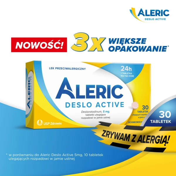Aleric Deslo Active 5mg, 30 tabletek ulegających rozpadowi