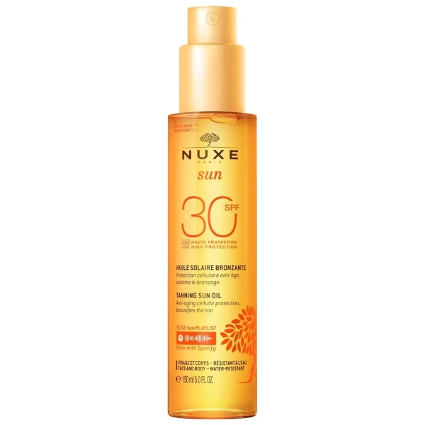 Zestaw Nuxe Sun, brązujący olejek do opalania, w sprayu, SPF 30, 150 ml + balsam po opalaniu, 100 ml