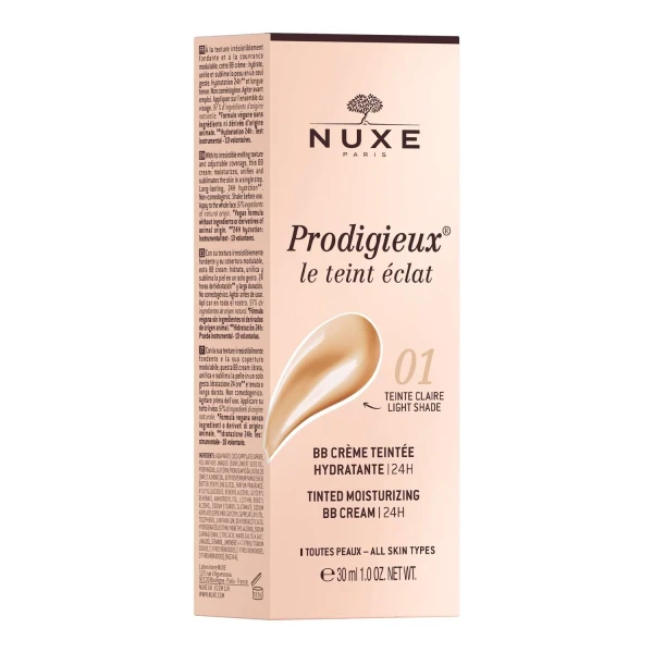 Nuxe Prodigieux, nawilżający krem BB, odcień jasny 01, 30 ml