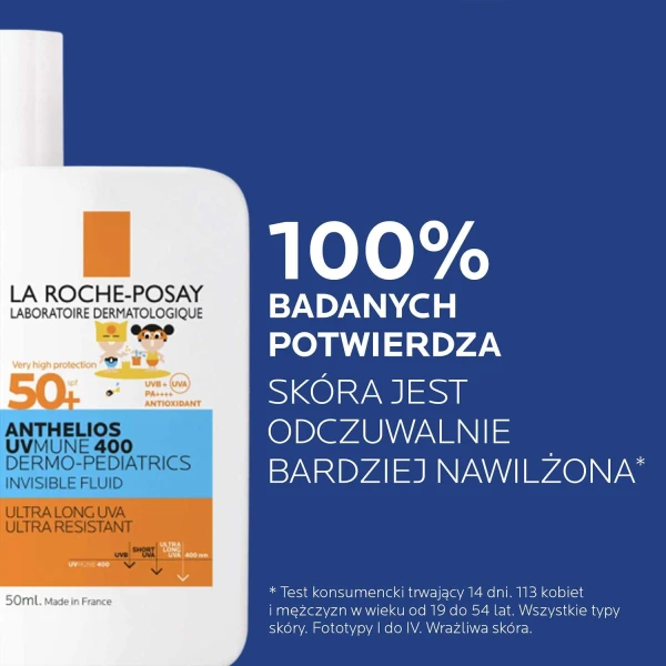 La Roche-Posay Anthelios UVMune 400 Dermo-Pediatrics, fluid ochronny do twarzy dla dzieci, SPF 50+, 50 ml