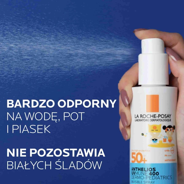 La Roche-Posay Anthelios UVMune 400 Dermo-Pediatrics, niewidoczny spray ochronny dla dzieci, SPF 50+, 200 ml