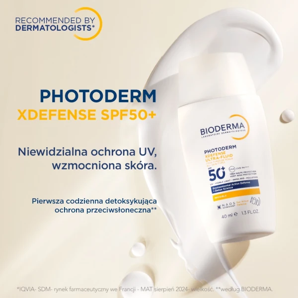 Bioderma Photoderm XDefense, ultralekki fluid o działaniu detoksykującym, bezbarwny, SPF 50+, 40 ml