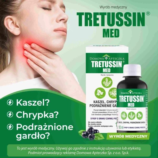 Tretussin Med, syrop, smak czarnej porzeczki, 165 ml