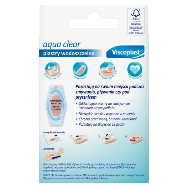 Viscoplast Aqua Clear, plastry wodoszczelne, 14 sztuk